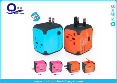 China Square Dual USB USB Travel Adapter , European USB Power Adapter Converter Plug for sale