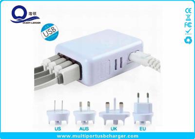 China Portable Multiple Port Usb Phone Charger Outlet USA / AUS / UK Plug Cables for sale