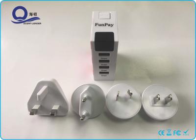 China Mehrfacher USB Ladegerät-Adapter FunPay mit Indikator 4 dem x-USB-Port-LED für Reisende zu verkaufen