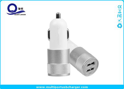 China usb-Auto-Ladegerät Doppel-Port 5V 2.4A, Aluminiumlegierungs-schnelles Auto-Telefon-Ladegerät für Samsung zu verkaufen