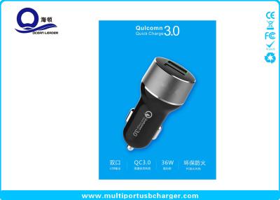 China Quick Charge 3.0 10W 2 Port Mini USB Car Chargers with 12-24V DC Input for sale