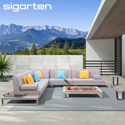 China Modern Design Teak Wood Outdoor Luxury Sectional Furniture Seat Modern Sectional Sofa for sale