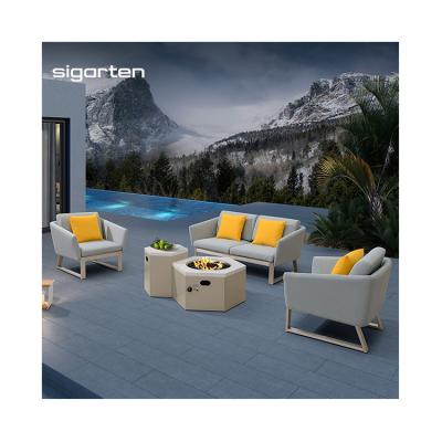 China Outdoor Fire Pit With Sofa Set Design Patio Modern Unique Modern Garden Gas Fire Pits for sale