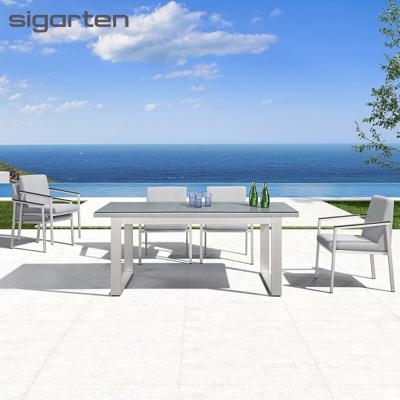 China Factory Made Modern Sigarten 6 Pieces Outdoor Dining Patio Table And Chair Set For Wholesale for sale