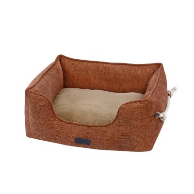 China OEM Cat Dog Beds Travel Nest Color Cat Bed Plush Portable Square Custom Dog Bed Washable Luxury for sale