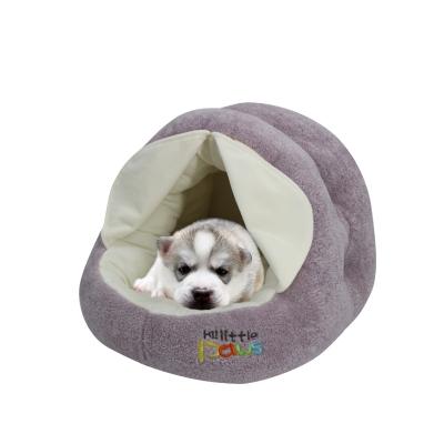 China Lovely Travel Plush Pet Purple Cute Bed With Curtain Soft Comfy Yellow Pink Green Puppy Bed for sale