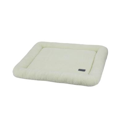 China Bobby Dog Beds Breathable Soft Plush Anti Slip Easy Carry Cat Mat Beige Brown Navy Fluffy Pet Cage Bed for sale