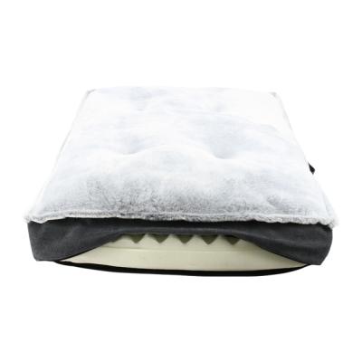 China Best Selling Cooling 28D Memory Foam Pet Dog Beds Plush Warm Blanket Washable Orthopedic Removable Pet Bed for sale