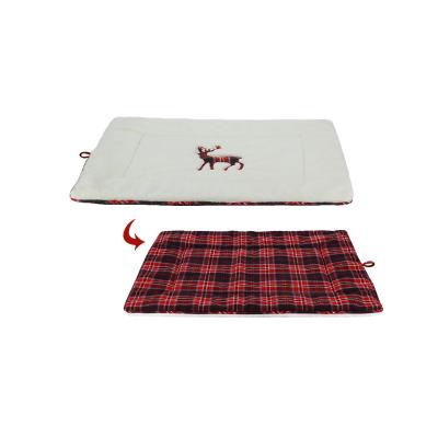 China Travel Christmas Dog Sleeping Mattress Pet Bed Place Crate Soothing Warm Dog Mat for Crate for sale