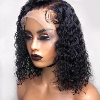 China 13x6 Deep Part Curly Lace Front Wig Wet And Wavy Brazilian Short Curly Hair Pre Plucked Bob Wigs Black Women Women With Baby Hair for sale