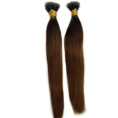 China Brown Ombre Silky Straight Human Hair Color Brazilian Straight Hair Extensions 1g/s 100g/pack Wave 8D Weft Extensions 1g/s 100g/pack for sale