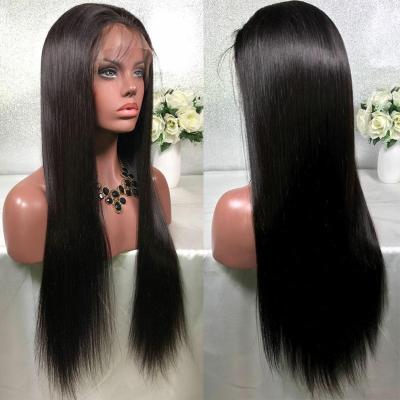 China Silky Straight Wave Cheap Pre Plucked 8-30 Inch Virgin Human Hair Straight Hairline Lace Front Wig Silky Straight Full Lace Wig for sale