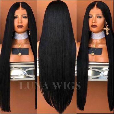 China 2years Durable Silk Straight Lace Front Wig With Baby Hair 30 Inch Virgin Human Hair Wigs Long Length Wigs for sale