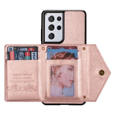 China Leather Wallet Zipper Card Pack Wallet Phone Case For Samsung Galaxy Note20 S10 S20 S21 Ultra Plus Cell Phone Bags for sale