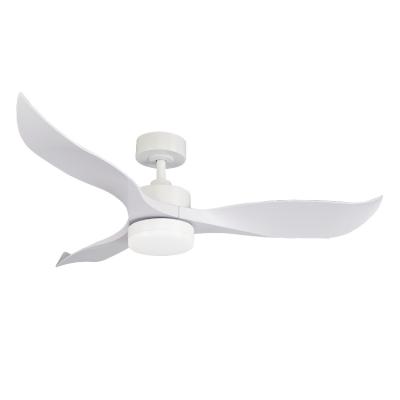 China Modern 52inch led ceiling fans with light Household remote control Timing shutdown Matte white 3 blades OEM factory Air circulating fan for sale