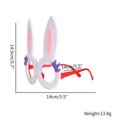 China Plastic+Felt 2022 Wholesale Cheap Adult DIY Plastic Gifts Kids Happy Easter Glass Rabbit Photo Booth Props Party Toys for sale