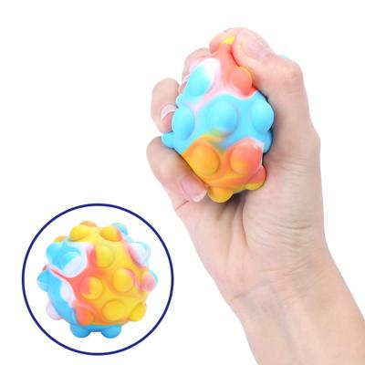 China Relieve Stress HotSale 3D Rainbow Squish Balls Squish Toy, Silicone Jump Push It Up Bubble Squish Ball, Mesh Squish Ball DNA Relax Ball for sale