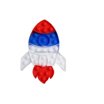 China Sensory Toy Fidget Simple Stress Push Rocket Rocket Astronaut Silicone Noisemaker Sensory Toys for sale