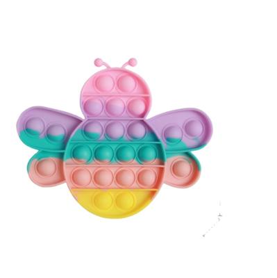 China Silicone Christmas Hat Rainbow Stir Fidget Simple Stress Push Toy Sensory Toys for sale