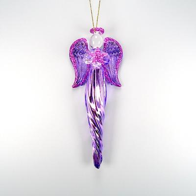 China Christmas/New Year Decoration Violet Glass Angel Christmas Ornament for sale