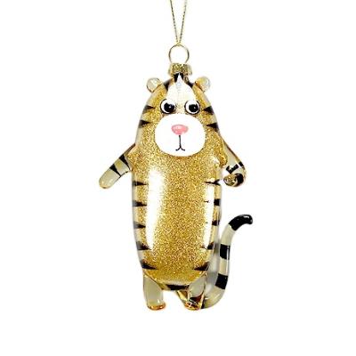 China Christmas Decoration Christmas/Gold Tiger New Year Decoration Glass Ornament for sale