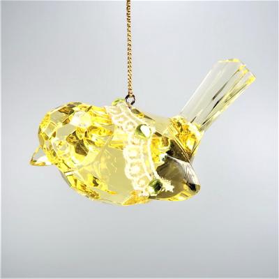 China Christmas Decoration Transparent Gold Bird Acrylic Ornament for sale