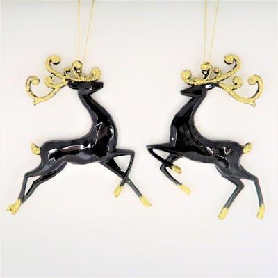 China Acrylic Christmas Decoration Black Reindeer Ornament for sale