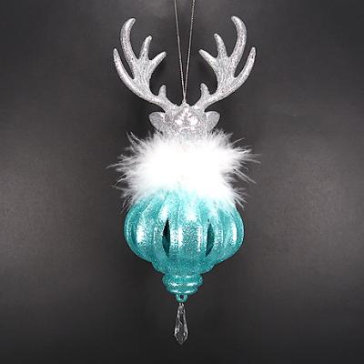 China christmas/new year decoration xmas/new year decoration silver/water blue reindeer acrylic head ornament for sale