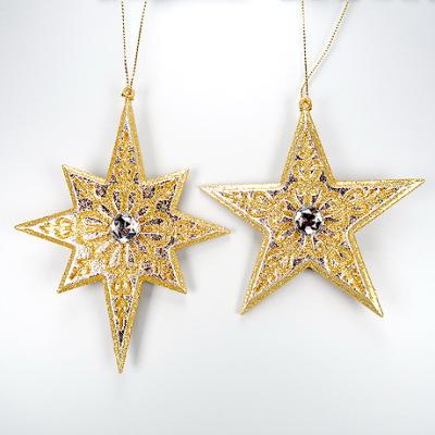 China Christmas Decoration Christmas Decoration Gold / Silver Acrylic Star Ornament for sale