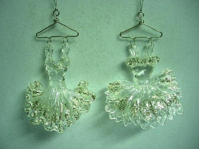 China Indoor / Outdoor Transparent Acrylic Silver Ballet Dress Trim Ornament for sale