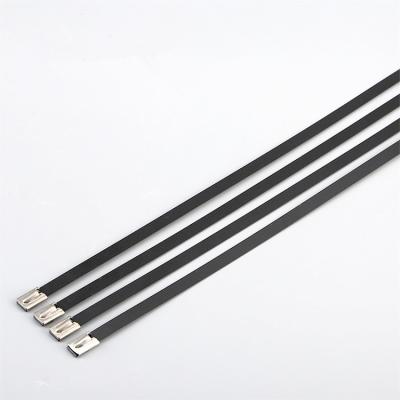 China #201/#304/#316 stainless steel 304 stainless steel band, nylon wrap ties / auto zip ties metal insert zip tie for sale