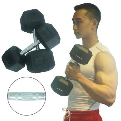 China Professional 5-100LB/2.5-50KG Dumbbell Sale Disocunt Dumbbell Factory Rubber Covered Dumbbell for sale