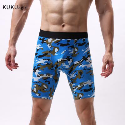 China Breathable Breathable Camouflage Printed Sports Cotton Boxer Briefs Sweat-absorbent Mens Underwear Shorts for sale