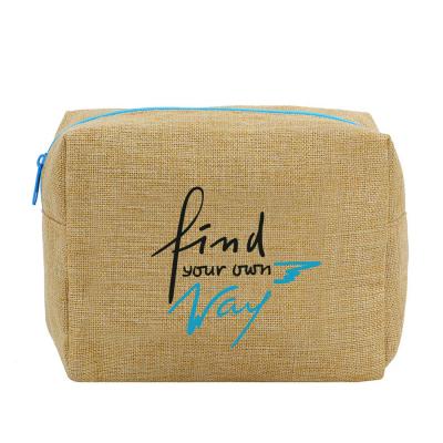 China Premium Taste Natural Canvas Cosmetic Pouch Zipper Pouch Fabric Style Zipper Pouch Gift Eco-Friendly Canvas Pouch With Logo Printing Custom for sale