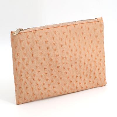 China Quality Custom Leather Wholesale Beauty Bag Small PU Fashion Ostrich Clutch Bag For Women for sale