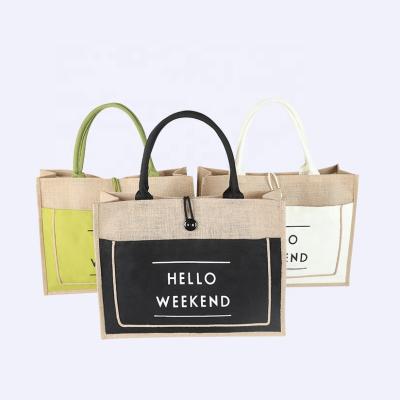 China Eco-Friendly Natural Jute Customized Natural Food Hessian Sack Hessian Sack Jute Gift Bag With Individual Logo for sale