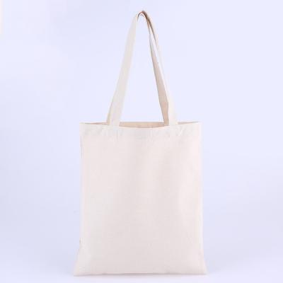 China Professional Advertising Custom White Handled Tote Bags With Logos Cotton Promotion Bag Canvas Shopping Bag for sale