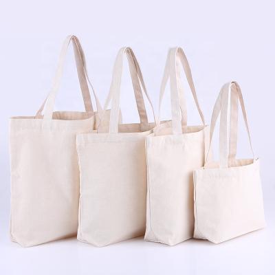 China Wholesale Custom Handled Cotton Canvas Tote Bag With Logo Printed Reusable Blank Cotton Shopping Bag Cotton Promotional Tote Bag for sale