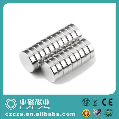 China Nickel Coat Neodymium Disc Magnets Up To 52MGOe Wonderful Coercive Force for sale