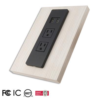 China Residential / General Purpose ET-22 US AC Extension Power Strip With Dual USB Outlet Socket For Furniture for sale