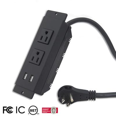 China ET-22 USA AC Power Socket Outlet Dual USB Residential / General Purpose Tabletop Extension Lead for sale