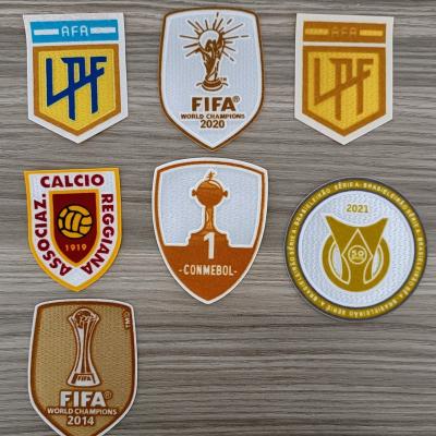 China Factory Price Custom 3D Printed Sports 3D Team Club Logo Flocking Heat Transfer Patches For Jackets for sale