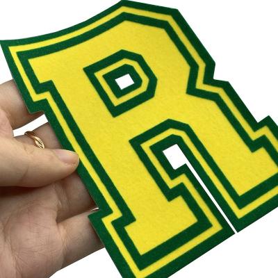 China 3D Custom Football Logo Heat Transfer Printing Flock Patches Iron On for sale