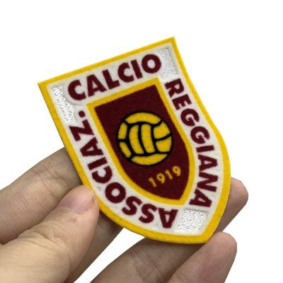 China Factory Price Custom 3D Printed Sports 3D Team Club Logo Flocking Heat Transfer Patches For Jackets for sale