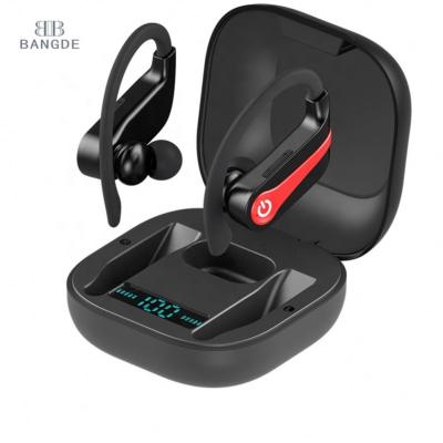 China With new design 2021 LED digital display mini headset V5.0 power HBQ Q62 pro sports gaming wireless ear hook earphone tws wireless waterproof earbuds for sale