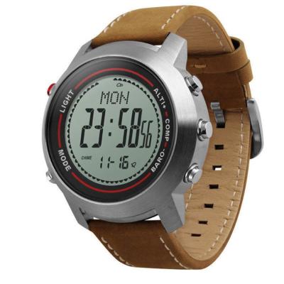 China SKMEI Alarm Increasing Barometer Time Leather Band Altimeter Digital Watch with Compass for sale