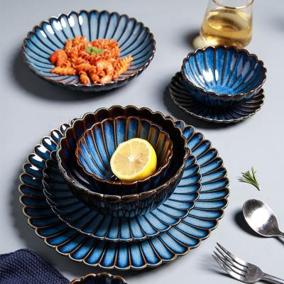 China Viable Ready Stock Wholesale Dishes Dishes Set Ceramic Salad Dinner , Ceramic Dinner Bowl Dish Sets for sale