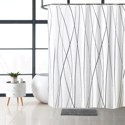 China Stocked Waterproof European Luxury Printing Shower Curtain Toilet Partition Curtain Bathroom Polyester Shower Curtains for sale