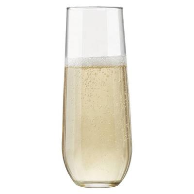 China Recyclable and Unbreakable Unbreakable Crystal Clear Plastic Stemless Champagne Glass Flutes for sale