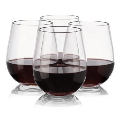 China Mini Reusable Hard Plastic Unbreakable Stemless Wine Glasses for sale